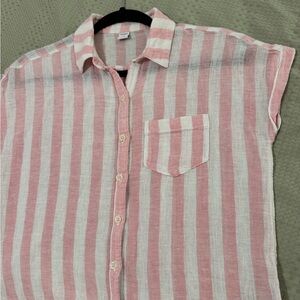 Old Navy Pink and White Striped Top